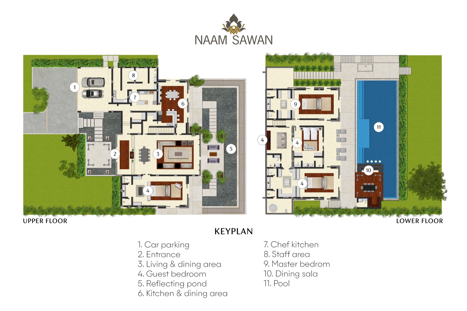 Upper & lower floor plan
